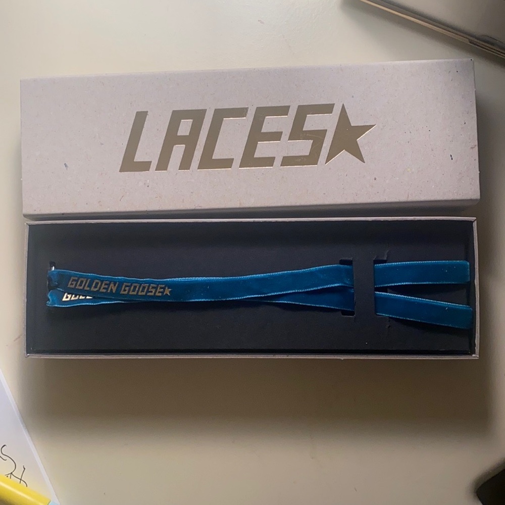 Golden Goose laces. New never worn. True color is deep turquoise